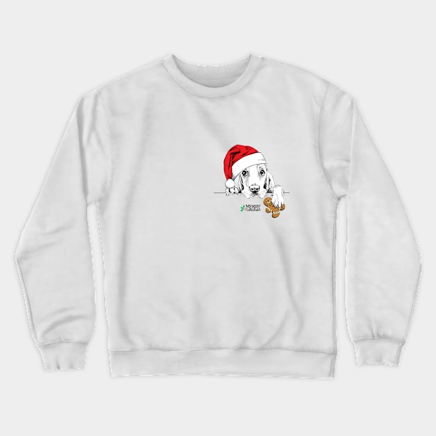 Christmas Pooch In A Pocket Crewneck Sweatshirt by cameradog